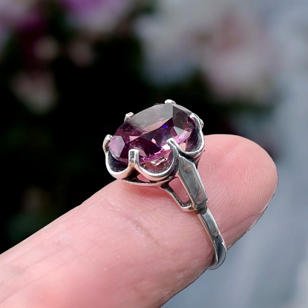 🌺Vintage Sara Coventry Sterling & Amethyst Ring - Picture 4 of 13